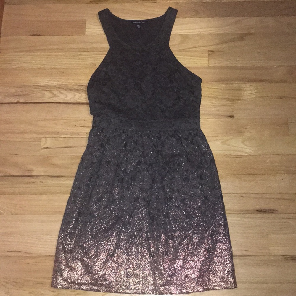 Charcoal and gold ombré dress